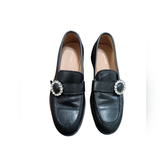 & Other Stories Black and White Loafers with Buckle - Picture 1 of 8
